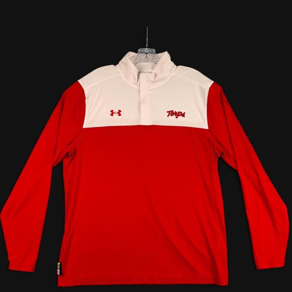 Under Armour Maryland Terrapins Terps Quarter Zip Pullover Mens Large Polyester